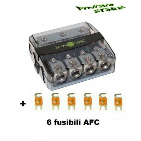 Portafusibile Distributore ingressi 4 uscite 50 mm fusibile AFC 300A sdoppiatore
