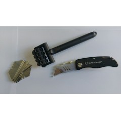 Kit VIBE Lavorazione Materiale Insonorizzante Rullo + Taglierino Professionale Pieghevole Con 10 Lame Di Ricambio