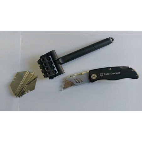 Kit VIBE Lavorazione Materiale Insonorizzante Rullo + Taglierino Professionale Pieghevole Con 10 Lame Di Ricambio