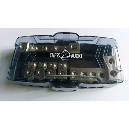 CHESS AUDIO DPN Portafusibile 2 Ingressi 50mm E 4 Uscite Alimentazione Con Fusibili E Massa