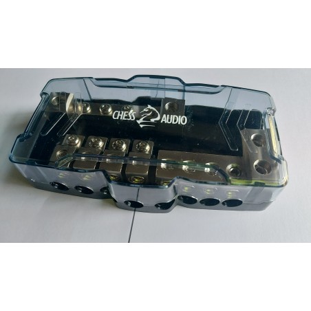 CHESS AUDIO DPN Portafusibile 2 Ingressi 50mm E 4 Uscite Alimentazione Con Fusibili E Massa